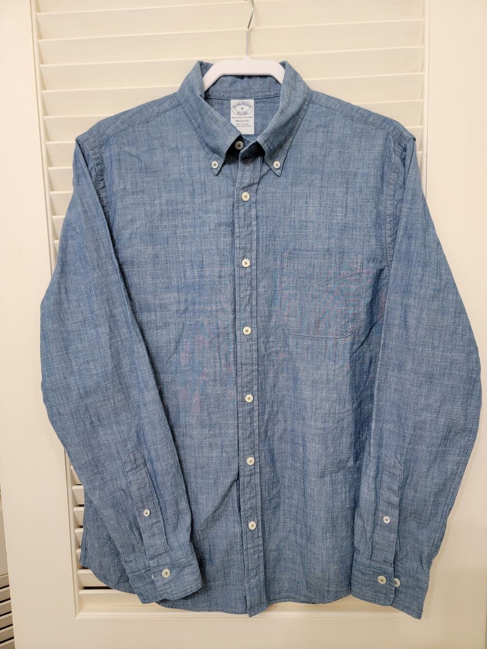 Brooks Brothers Cotton Chambray Button-Down Sport Shirt Regular/Regent Medium